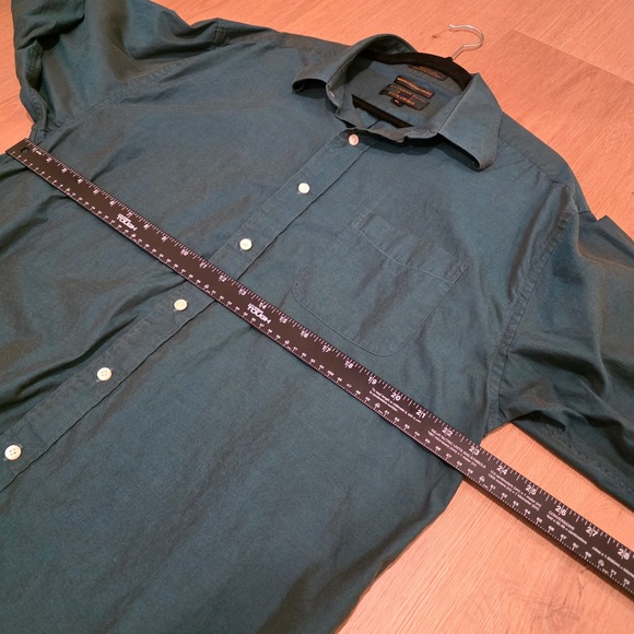 Alexander Julian Colours Mens XL Teal Green Pinpoint Oxford Button Down Shirt - Picture 6 of 9